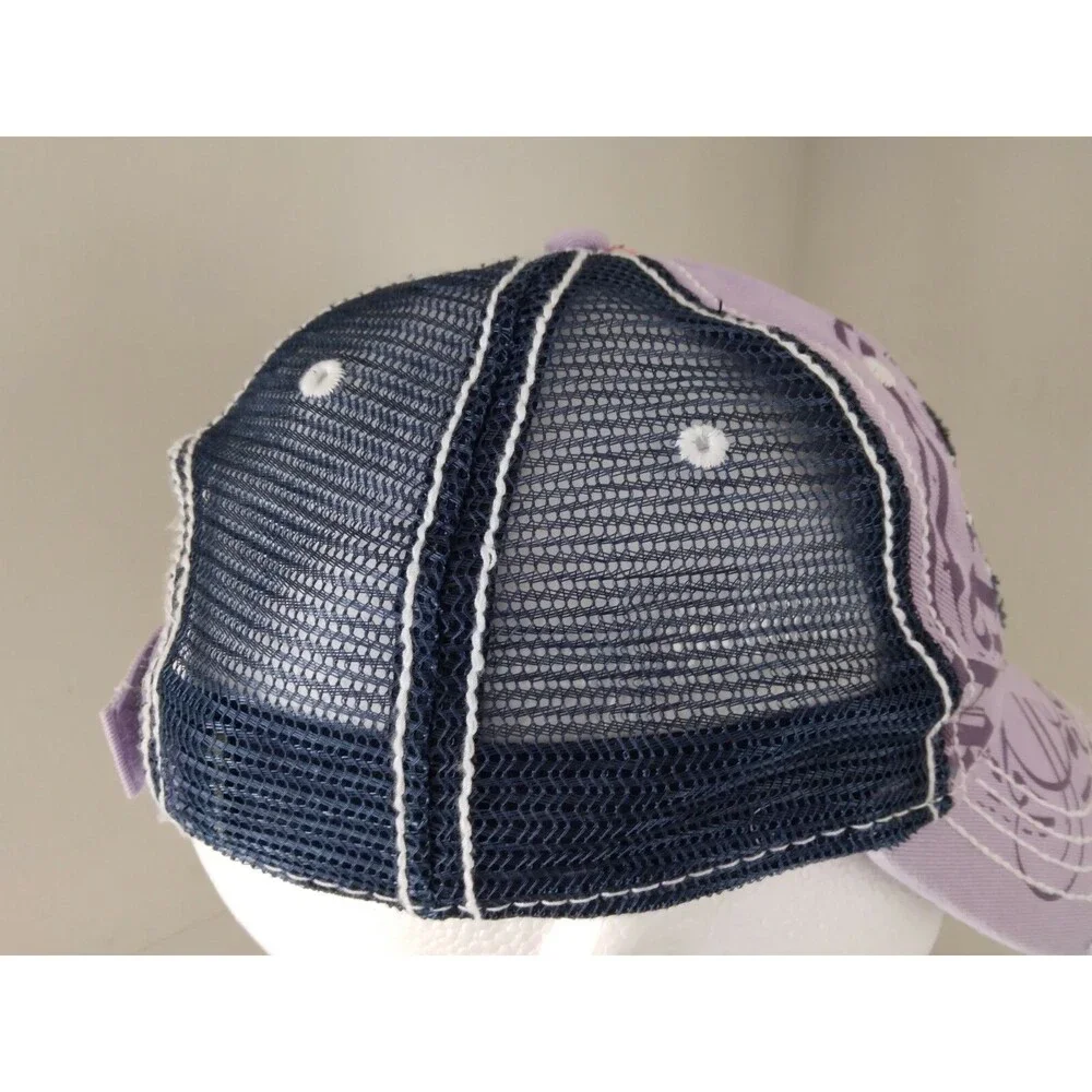 Hard Rock New York Couture Distressed  Purple Blue Mesh Trucker Hat - Picture 5 of 8